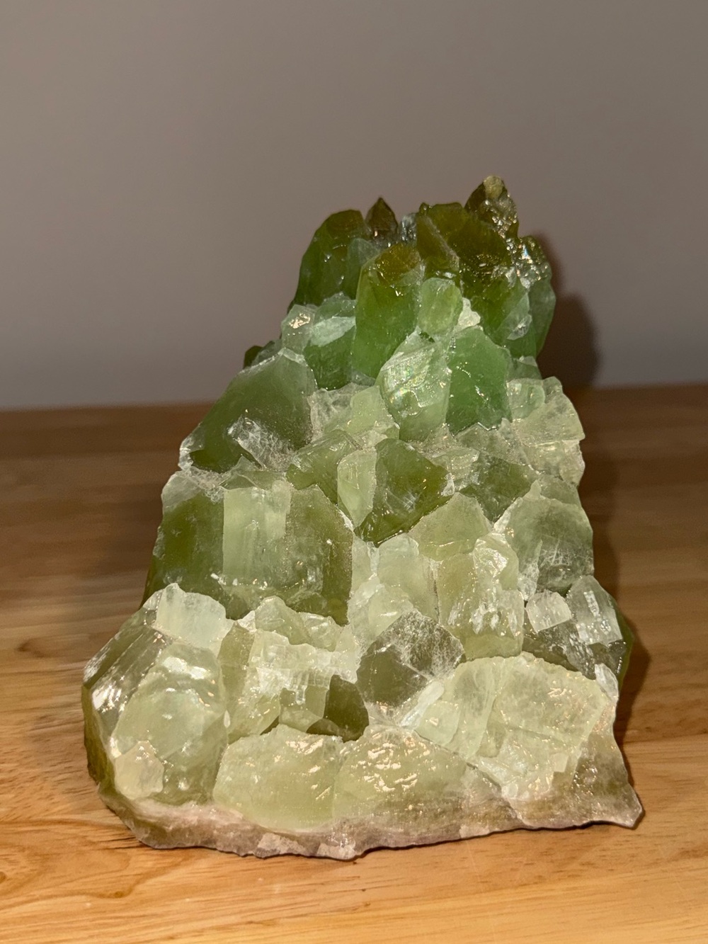 Green Crystal Cluster Decorative Mineral Stone Rock, Heavy
